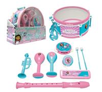 Lexibook, La Casa de Muñecas de Gabby, Set de 7 Instrumentos Musicales (Tambor, Maracas, Castañuela, Armónica, Flauta, Rosa/Azul, K360GDHLXB