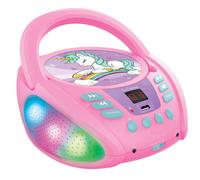 Lexibook Lexibook-RCD109UNI Unicornio-Lector de CD Bluetooth Portátil, Efectos M
