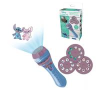 Lexibook: Linterna y proyector Disney Stitch con 3 discos intercambiables, 24 personajes