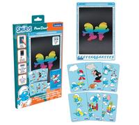 LEXIBOOK, Los Pitufos, Pizarra Mágica, Juguete artístico y Creativo para niñas y niños, Dibujos Multicolores, Pantalla de 28 cm, Incluye 1 lápiz óptico y 6 Plantillas, Azul, CRT10SFLXB
