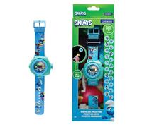LEXIBOOK, Los Pitufos, Reloj de Pulsera Ajustable con Pantalla Digital y 20 proyecciones del Universo de Los Pitufos, para Niños, DMW050SF
