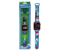 LEXIBOOK, Los Pitufos, Reloj Digital, 12 o 24 Horas, Azul/Rojo, DMW060SFLXB