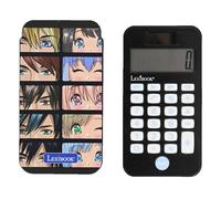 LEXIBOOK, Manga, Calculadora de Bolsillo con Funda Protectora, Funciones de calculadora convencionales y avanzadas, Funciona con Pilas y energía Solar, Negra, C45MANLXB