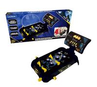 LEXIBOOK Máquina de Pinball electrónica Batman, Divertidos Sonidos y Efectos de luz, 5 obstáculos, Funciona con 3 Pilas LR14, Negro/Amarillo JG610BATLXB