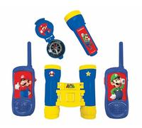 Lexibook, Mario, Set Aventurero, RPTW12NILXB | Walkie-talkies 120m, prismáticos, linterna, brújula incluida, azul/amarillo