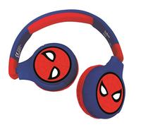 LEXIBOOK - Marvel Spiderman - Auriculares 2 en 1 Bluetooth y con Cable, Estéreo, inalámbricos, con Cable, limitación de Sonido, Plegables, Ajustables, batería Recargable, Rojo/Azul, HPBT010SP