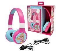 LEXIBOOK - Mattel Barbie - Auriculares 2 en 1 Bluetooth y con Cable con micrófono y botón de Control, Batería Recargable de Larga duración - HPBT010BB