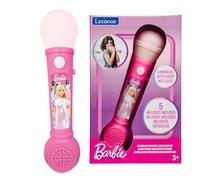 LEXIBOOK, Mattel Barbie - Micrófono Luminoso para niños, Juego Musical de Juguete, Altavoz Incorporado, Efectos Luminosos, melodías de demostración Incluidas, Rosa, MIC80BBLXB