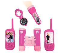 Lexibook Mattel Barbie-Set de Aventurero para Niños, Walkie-Talkies 120m, Prismáticos, Brújula, Linterna, Color Rosa, Medium (RPTW12BB)