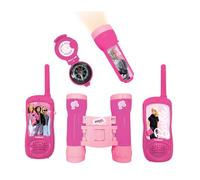 LEXIBOOK Mattel Barbie - Set de Aventurero para Niños, Walkie-Talkies 120m, Prismáticos, Brújula, Linterna, RPTW12BBLXB