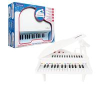 LEXIBOOK, Mi Primer Piano Piano para niños, Teclas de iluminación, Modo de Aprendizaje, 29 x 31 cm, Ajuste de Tempo y Volumen, 3+, Blanco, K731LXB