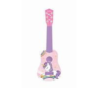 LEXIBOOK, Mi Primera Guitarra Unicornio para niñas, 6 Cuerdas de Nylon, 53 cm, guía incluida, Rosa/Azul, K200UNILXB