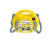 Lexibook, Mi villano favorito Minions, Reproductor de CD portátil con micrófonos, Reproductor de música, Repetición y programación, Karaoke, Toma de auriculares, Amarillo, RCDK100DES