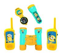 LEXIBOOK Set de aventura Minions con 2 walkie-talkies de hasta 120 m, prismáticos, linterna y brújula