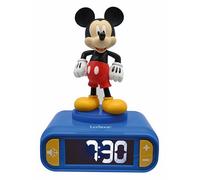 Lexibook Despertador Disney Mickey RL800MCH – Luz nocturna, Pantalla LCD, Snooze, Azul