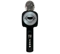 Lexibook Lexibook-MIC260 Micrófono inalámbrico con Altavoz y Luces, Bluetooth, función de modificador de Voz, Puerto Micro SD, USB, Negro/Plata, Color Mate/Plateado, Medium