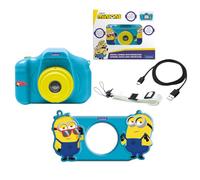 LEXIBOOK, Minions, Cámara Infantil USB-C, Azul Amarillo, DJ078DESLXB | Cámara Minions con memoria para 500 fotos, USB-C recargable y funda protectora fácil de usar.