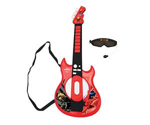 Lexibook, Miraculous Guitarra Electrónica, K260MI | Micrófono y gafas, 2 modos de juego, canciones demo, entrada MP3