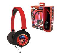 LEXIBOOK Miraculous Ladybug Auriculares estéreo, Potencia Apta para niños, Plegable y Ajustable, Rojo, HP015MILXB