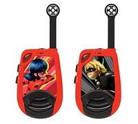 Lexibook, Miraculous Ladybug Cat Noir, Walkie-Talkies Digitales para niños, 2 km de Alcance de transmisión, función de luz Morse, Clip para el cinturón de Transporte, Funciona con Pilas, Rojo, TW25MI