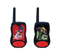 Lexibook, Miraculous Ladybug Chat Noir, Walkie-talkies 200m, Juego de comunicación para niños, 2 Canales de comunicación, Clip para cinturón, Negro/Rojo, TW12MI