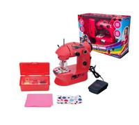 LEXIBOOK Miraculous, máquina de Coser con Accesorios, luz y Pedal, Juguete de imitación para niñas, Juego de Moda de diseño de Moda, roja, SW100MILXB