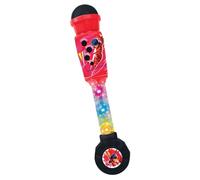 LEXIBOOK, Miraculous, Micrófono Luminoso para niños, Juguete Musical, Altavoz Integrado, Efectos Luminosos, Conector para Cable Auxiliar, Rojo, MIC90MILXB