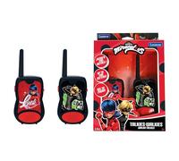 LEXIBOOK - Miraculous Walkie Talkies, 200m, Set de comunicación para niños, 2 Canales de comunicación, Clip para el cinturón, Negro/Rojo, TW12MILXB