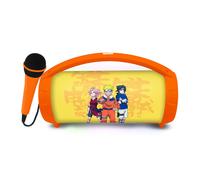 LEXIBOOK, Naruto, Altavoz inalámbrico Iluminado con micrófono, Sonido estéreo, Función Karaoke, Puertos USB y para Tarjetas SD, Batería Recargable, Asa de Transporte, BTP585NAZ