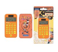 Lexibook, Naruto, calculadora de Bolsillo con Funda Protectora, Funciones de calculadora Convencional y Avanzada, alimentación por Pilas y Solar, Naranja, C45NA