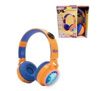 LEXiBOOK, Naruto HPBT015NA - Auriculares con Cable y luz Plegable con Bluetooth, diseño 3D Naruto Universe y limitación de Volumen, Color Azul Naranja