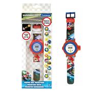 LEXIBOOK - Nintendo Mario Kart Reloj Correa Ajustable Pantalla Digital con 20 proyecciones de Mario Kart - para Niños - Rojo y Azul - DMW050NILXB