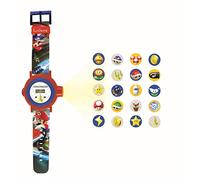 LEXIBOOK - Nintendo Mario Kart Reloj Correa Ajustable Pantalla Digital con 20 proyecciones de Mario Kart - para Niños - Rojo y Azul - DMW050NI
