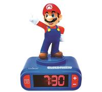 LEXIBOOK Nintendo Super Mario - Reloj Despertador con Pantalla LCD Digital, quitamiedos, Azul/Roja - RL800NILXB