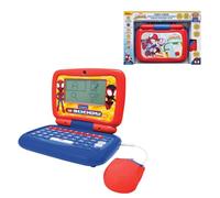 Lexibook, Ordenador portátil Educativo bilingüe parlante Spidey, 40 Actividades, 6 categorías de Aprendizaje, Historias animadas, método de Lectura, Teclado y ratón realistas, Azul/Rojo, JC398SPi5LXB