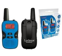 Lexibook - Par de walkie talkies, Rango transmisión de 5km, baterías Recargables, Sonido Digital, Juego de comunicación para Interiores y Exteriores, Clip para cinturón, Color Negro & Azul, TW43LXB