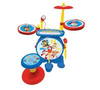 Lexibook Paw Patrol La Patrulla Canina Batería Electrónica para niños, Sonido de batería Realista, Teclado de 8 Notas, Enchufe mp3, Asiento incluida, Azul/Rojo, K610PALXB