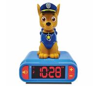 LEXIBOOK - La Patrulla Canina Reloj Despertador de Chase con Pantalla LCD Digital y luz de Noche integrada - Azul/Rojo - RL800PALXB