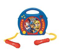 LEXIBOOK Paw Patrol La Patrulla Canina Chase Reproductor CD con 2 micrófonos Integrados, Función de programación, Toma de Auriculares, para niños, AC o Funciona con batería, Azul/Rojo, RCDK100PALXB