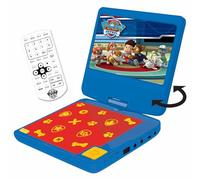 Lexibook Paw Patrol La Patrulla Canina Chase Reproductor de DVD portátil, 7 "LCD, 2 parlantes, batería Recargable, Azul/Rojo, DVDP6PALXB