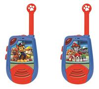 LEXIBOOK Paw Patrol La Patrulla Canina Chase Walkie-talkies 2km, Morse Luminoso, 2 Canales, Pinza para Colgar del cinturón, batería, Azul/Roja, TW25PALXB