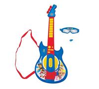 LEXIBOOK Paw Patrol La Patrulla Canina, Guitarra electrónica Luminosa con micrófono, Gafas con micrófono, melodías Incluidas, Enchufe para MP3, Azul/Rojo, K260PALXB