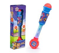 LEXiBOOK, Paw Patrol MIC90PA - Altavoz de micrófono iluminado, azul/rojo | Micrófono iluminado de la Patrulla Canina con altavoz, entrada auxiliar, melodías, efectos de sonido y luces coloridas para