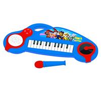 LEXIBOOK Paw Patrol, Piano electrónico para niños con Efectos de luz, micrófono, batería, Altavoz Incorporado, melodías de demostración, Reproductor DJ, Azul/Rojo, K704PALXB