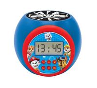 LEXIBOOK - Paw Patrol Reloj Despertador con proyector con función de repetición y Alarma, luz Nocturna con Temporizador, Pantalla LCD, batería, Azul/roja, RL977PALXB