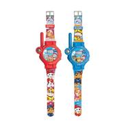 LEXIBOOK - Paw Patrol - Reloj Walkie-Talkies, 2 Piezas, Alcance hasta 200m, Linterna, brújula, Recargable, Azul/Rojo - DMWTW1PALXB