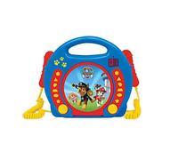 Lexibook, Paw Patrol, Reproductor de CD portátil con micrófonos, Reproductor de música, Repetición y programación, Karaoke, Toma de Auriculares, Azul, RCDK100PA