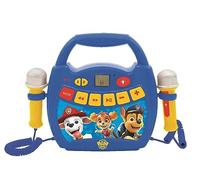 LEXIBOOK, Paw Patrol, Reproductor de Karaoke Digital portátil para niños, Micrófonos, Efectos de luz, Bluetooth®, Funciones de grabación y Cambio de Voz, Azul, MP320PAZ