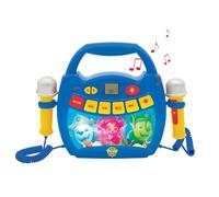 LEXIBOOK - Paw Patrol - Reproductor de música de Karaoke portátil para niños - Micrófonos, Efectos de luz, Bluetooth, Grabación y Cambio de Voz, Baterías Recargables, Azul/Rojo, MP320PAZLXB