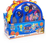 Lexibook, Paw Patrol, Set de 7 Instrumentos Musicales (Tambor, Maracas, Castañuela, Armónica, Flauta Dulce, Trompeta, Pandereta), Juguete Musical, Cómodo Juego para Llevar, Azul/Amarillo, K360PA